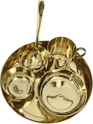 RBHMC BRONZE MASTER Pack of 6 Bronze Kansa Baby Thali Dinner Set