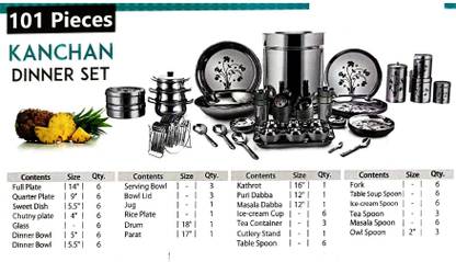 Dev Steel Dinner Set