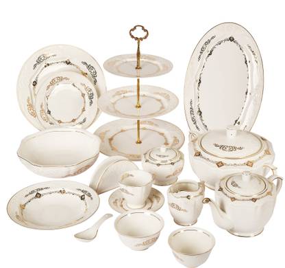 Zeeshad Pack of 117 Porcelain Premium Designer 117 Pcs Dinner Set | Porcelain Dinner Set Dinner Set
