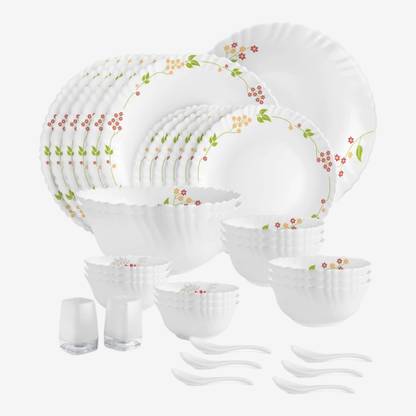 cello Pack of 35 Opalware Dazzle Secret Garden Dinner Set