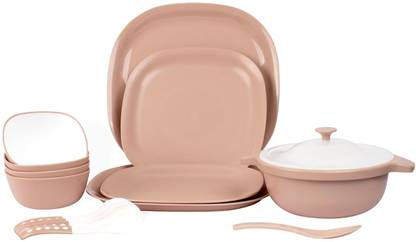 Lumiset Pack of 14 Plastic Dinner Set, 14-Piece Plastic Unbreakable Dinner Set