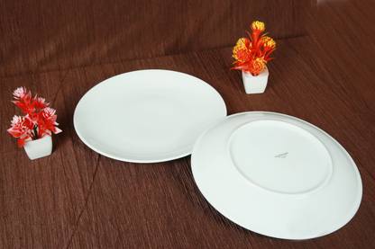 GKRMETALS Pack of 6 Ceramic Ceramic Dinner Full Flat Plate 30 cm Made In Turkey Dinner Set