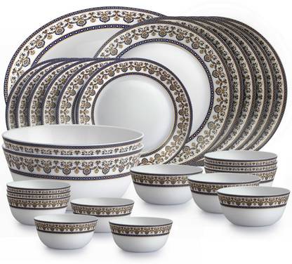 cello Opalware Solitaire Dinner Set of 27 Pieces, Blu Dinner Set