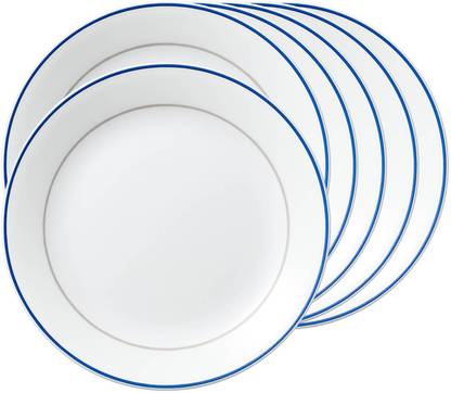 CORELLE Pack of 6 Glass 17cm Small Plate / B&B Plate Double Ring Dinner Set