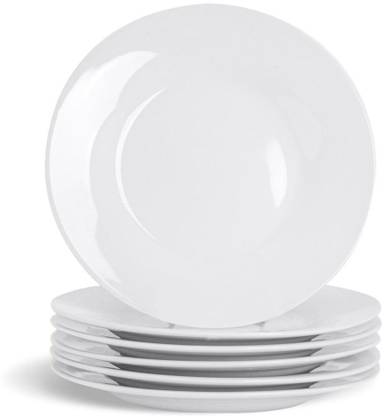 IKEA Pack of 6 Stoneware Digital Shoppy OFTAST Tempered Opal Glass Dinnerware Plates - 6 Piece, White Dinner Set