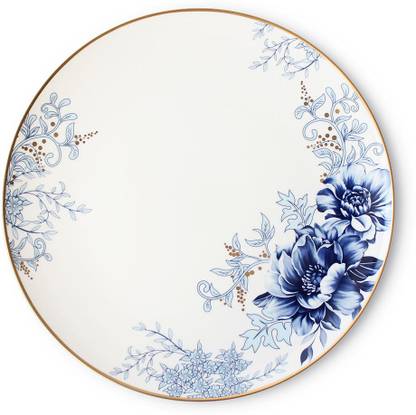 BUI Store Bone China Dinner Plates 10.5 inches A Grade Bone China, Blue Color Floral Design for Home Dinner Set