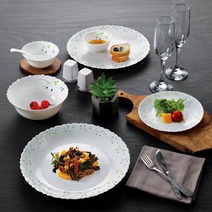 cello Pack of 23 Opalware Dazzle Tropical Lagoon | Light Weight | Extra Strong | scratch resistant Dinner Set