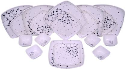 CARNIVAL Pack of 24 Melamin Square Lito Model Beautyful Dinner Set 24 Pcs Of Melamine Dinner Set