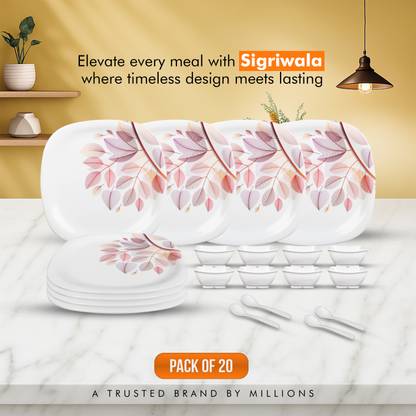 Sigri-wala Pack of 20 Melamin Dinner Set