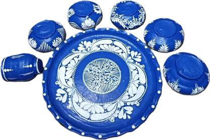 kalpatari Earthenware White Naksha Dinner Set
