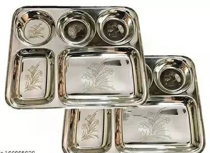 SRE Pack of 2 Stainless Steel Dinner Set