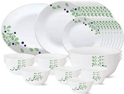 BOROSIL Pack of 36 Opalware LARAH BY BOROSIL 36N D/SET FOLIAGE TIARA SERIES Dinner Set