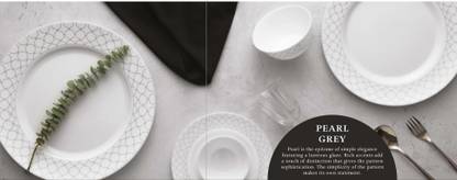 LAOPALA Pack of 35 Opalware LAOPALA PEARL GREY 35 PCS Dinner Set