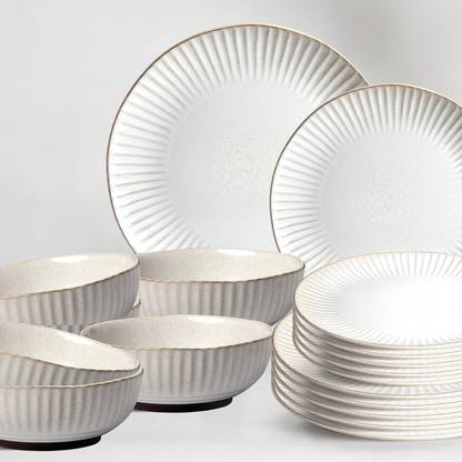 anko Pack of 18 Stoneware Anko Sable Stoneware 18 pcs Dinner Set Dinner Set