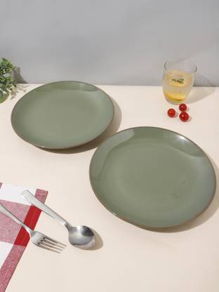 Trove Pack of 6 Ceramic Dinner Plate Studio Dark Green Dinner Set