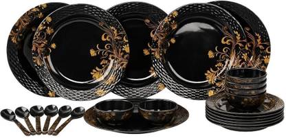 AE Maharani Pack of 24 Melamin Ae Maharani Lotus 24 Pcs Dinner Set For Home & Kitchen And Gifting Dinner Set
