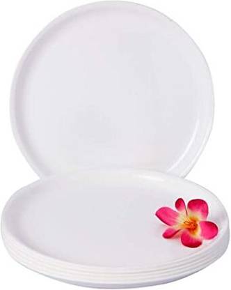 SAHU TRADERS Pack of 6 Plastic microwave safe unbreakable plastic plate 11 inch Dinner Set