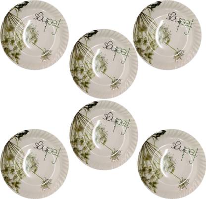 SWIFTSTYLES Pack of 6 Melamin Floral Print Melamine Dinner Plates Dinner Set