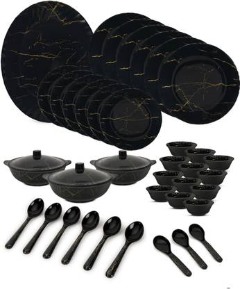 Sigri-wala Pack of 40 Melamin Gold B1 Dinner Set