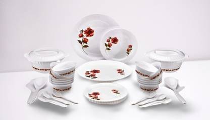 ASMITA Pack of 36 Plastic Dinner Set (Microwave Safe) Dinner Set
