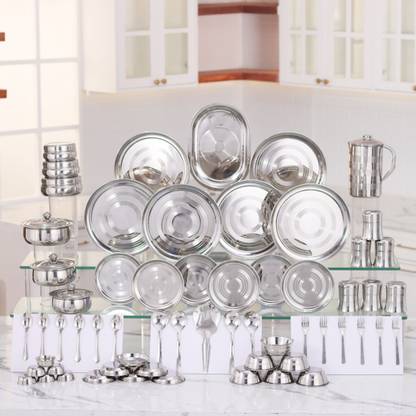 KIARAA Pack of 63 Stainless Steel Dinner Set