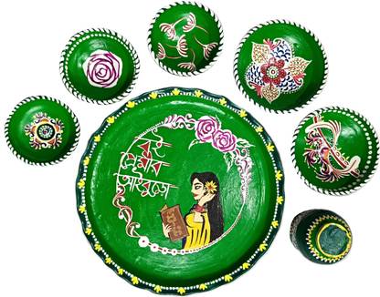 kalpatari Earthenware Boi Premi (Book Reader Girl) Dinner Set