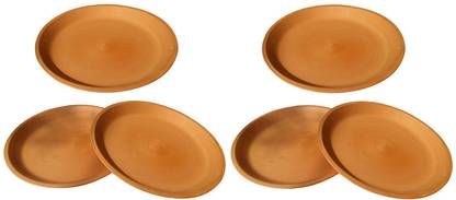 Jetwals Pack of 6 Terracotta Clay Plate Dinner Set