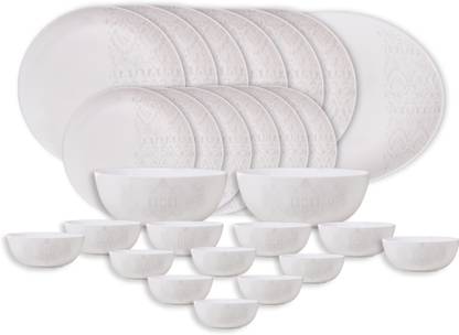 cello Pack of 27 Opalware Royale Pristine 27 Pcs Dinner Set