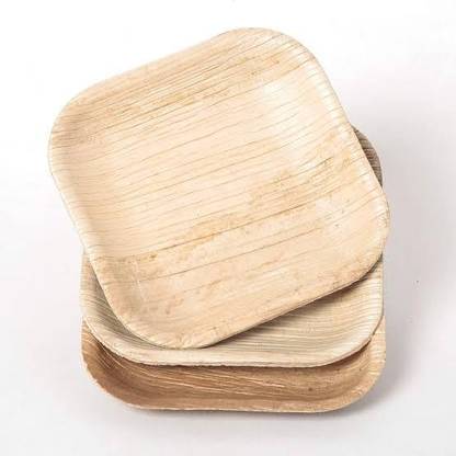 viraj Pack of 25 Wood wooden square plate for home Dinner Set