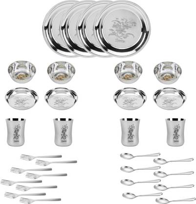 Sigri-wala Stainless Steel SIGRIWALA 32-Piece Stainless Steel Dinner Set Dinner Set