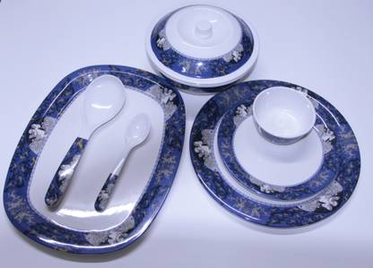 Aalishan Pack of 40 Melamin Floral Design Dinnerware Sets | Crockery Set for Dining & Gifting Dinner Set