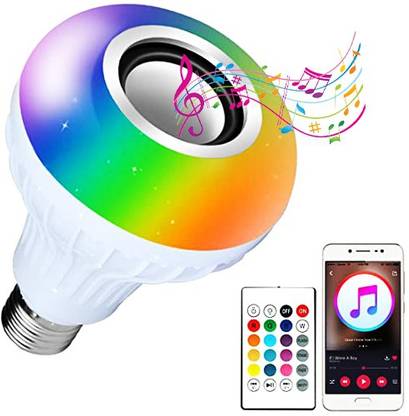 iDOLESHOP Smart LED light Music Bulb Multicolor with Bluetooth Connectivity Remote Control Single Disco Ball