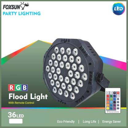 FOXSUN 36 RGB LED Portable Party Light DMX Disco/Dj Lighting Effect With Remote Control Disco Ball Set