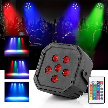 Mudgalelectricals Plastic Body Flat Par Light LED Mini RGB Dj Disco Party Lighting, Multicolour. Single Disco Ball