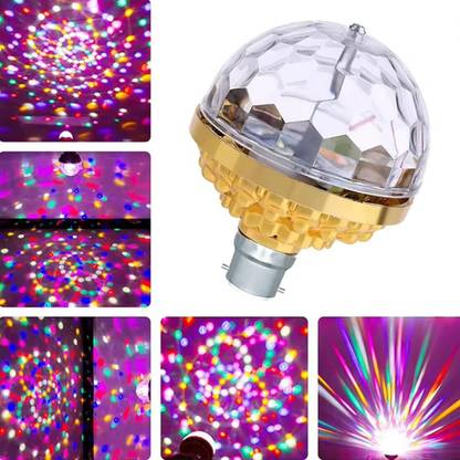 Imaashi 360 Degree Rotating RGB 6 LED Strobe Lights - Illuminate Your Celebrations Single Disco Ball