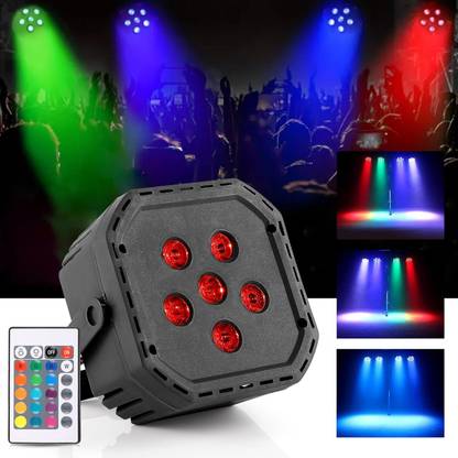 WRADER 6 LED Stage Party Disco Par Light with Remote Control Single Disco Ball