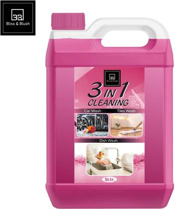 BLISS & BLUSH 3 IN 1 PINK DISH WASH LIQUID DETERGENT+FLOOR CLEANER +CAR WASH SHAMPOO Dish Cleaning Gel