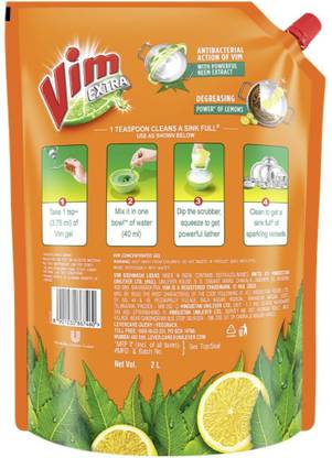 Vim Dishwash Anti Bac Liquid Dish Cleaning Gel