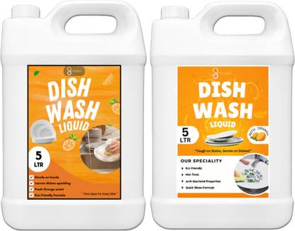 FLISKO Dish Wash Liquid Premium Quality Instant Action Formulas Orange 10L.. Dish Cleaning Gel