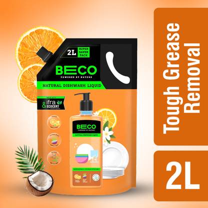 Beco Dishwash Liquid |Orangey Freshness| Tough Grease removal formula| Ecofriendly Dish Cleaning Gel
