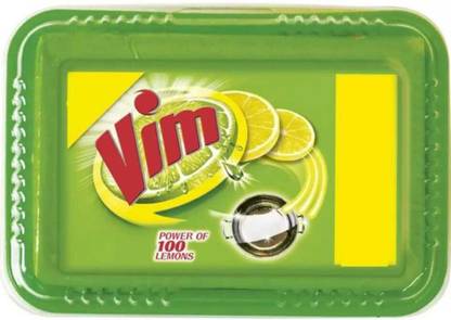 Vim Lemon Bar Maha Pack [45g.Pack Of 15 Bar] + 10 Green Antibacterial Scrub Dishwash Bar