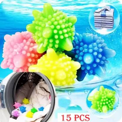 HYBE Washing Machine Cleaner Cloth Separator Silicone Laundry Ball 15 PCS Set Dishwash Bar