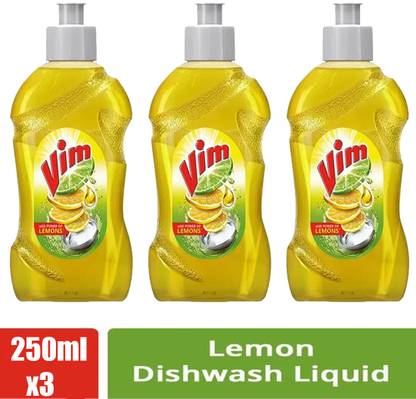 Vim LEMON 500 ml Dish Cleaning Gel@ 250x3 Dishwash Bar