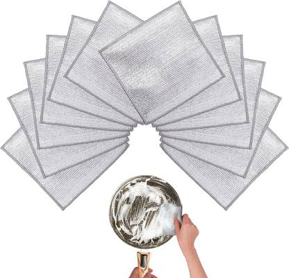 Shreejee Pack of 5 Non Scratch Stainless Steel Wire cloth Dish Washing Scrub Pad cCx5.154 Dishwash Bar