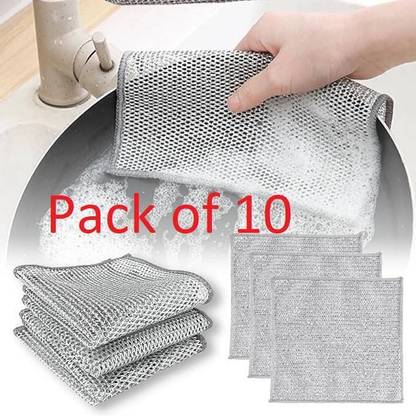 Viha fashion Pack of 10 Wire Cloth / Dishwashing Scrub Pads Ccx10.93 Dishwash Bar