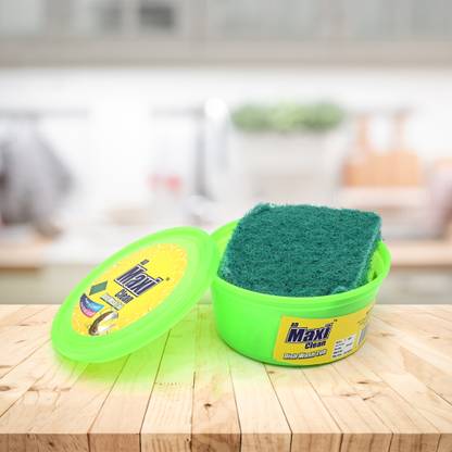 Ad Maxi Clean Dishwash Bar with Spong and Tub (Pack of 1) Dishwash Bar