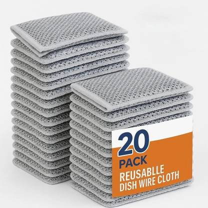 RUGY Pack of 20 Dishwashing Scrub/ Steel WIre Cloth Pads Dishwash Bar
