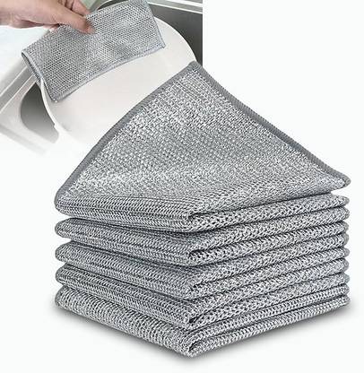 Aric Dishwashing Rags for Wet and Dry Stainless Steel, Scrubber Non-Scratch-(Pack-5) Dishwash Bar