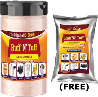 RUFF N TUFF Shining Powder for Six Types of Metals (1Kg + 200gm) Dishwash Bar