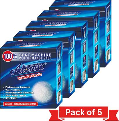 ATOMIC Salt For Dishwasher - 900 GM (Combo Pack of 900 GM x 5) Dishwashing Detergent
